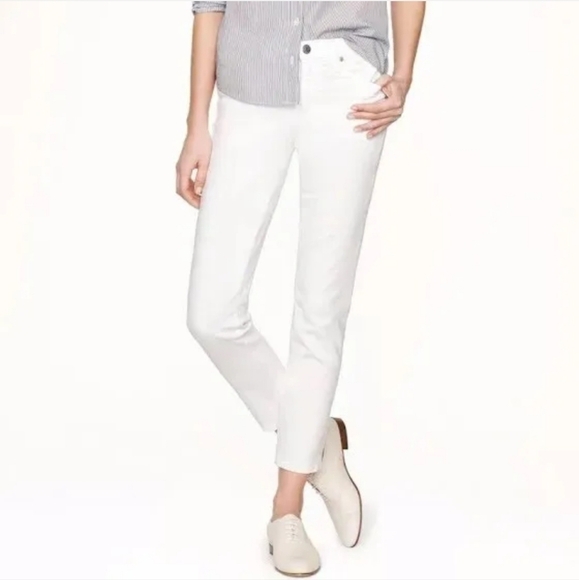 J. Crew Cropped Reid White Jeans Size 25 - Picture 1 of 16